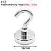 10/20Pcs Super Strong Neodymium Powerful Magnetic Hooks Ring Metal Magnet with Curved Hook Hanger for Hanging,Fridge,Wall,Key