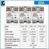 LCTC 1pcs Solid State Relay Single Phase Non-contact SSR DC To DC AC To AC DC To AC 24-380VAC 10A 25A 40A 50A 60A 80A 100A