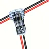 T-Type 1 Pin Low Voltage Wire Connector Solderless No Stripping Quick Splice Tool-Free Universal 2-Way Compact Terminal Joint