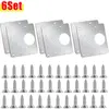 2/12 Sets Hinge Repair Plate Kitchen Cabinet Door Hinges Mounting Plate with Screw Flat Fixing Brackets Furniture Hardware Tools