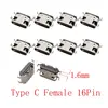 10Pcs USB Connector Type C Female Charging Port Jack 2/6/16 Pin Type-C Socket PCB Soldering SMD SMT DIY Repair Type C Adapter