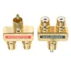 2PCS RCA Adapter Gold Plated AV Splitter 1 Male to 2 Female Connector for Home Theater Speaker Audio Video Equipment,F-TYPE
