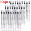 100Pcs/50Pcs/1Pc Laboratory Industrial 1ml Luer Lock Syringe, Suitable for Samplers, Glue Dispensers in Laboratories, DIY Industrial Use, Non-Sterile, Non-Medical