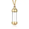 Cylinder Clear Acryli Necklace Stainless Steel Glass Heart Vial Perfume Bottle Cremation Urn Pendant Necklace For Women Keepsake