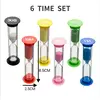 6Pcs Sand Timer Plastic Hourglass Timer Colorful Sandglass Hourglass Small 30sec/1min/2mins/3mins/5mins/10mins Sand Clock Timer