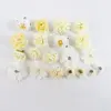 20Pcs/set 4cm Silk Rose Artificial Daisies Flower Heads for Craft Wreath Wedding Decor DIY Table Home Room Decor Fake Flowers
