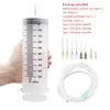 100-550ml Large Syringes With Tube for Liquid Plastic Syringes With Tip Cap for Glue Dispensing, Watering, Refilling, Feeding
