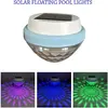 1-2Pack Solar Floating Pool Lighting, RGB Colour Changing Waterproof Pond Lights for Decoration of Swimming Pools, Yard Roads