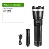 850000000LM Most Powerful LED Flashlights Ultra Bright Long Range 5000M Torch Light Zoomable Portable Lamp With Bracket Light