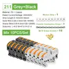10PCS Din Rail Terminal Block 211 Wire Electrical Conductor Universal Fast Cable Connector Connection with Number strip Set
