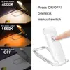 Folding Mini Clip Book Lamp Rechargeable LED Night Light 3 Modes Eye Protection Stepless Dimmable Flexible for Bedroom Reading