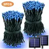 1/2pcs Solar String Lights 100 LED Waterproof 8 Lighting Modes for Courtyard Garden Tree Party Christmas Halloween Decorations