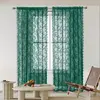 1 Piece Vintage Floral Embroidery Clear Lace Curtain Panel - Privacy & Light Filtering, Machine Washable,