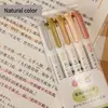 5 Colors/box Double Headed Highlighter Pen Set Fluorescent Drawing Markers Highlighters Pens Art Japanese Cute Pastel Stationery