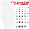 Fake Piercing Stud Set Fake Nose Ring Stud with Sticker Pack Fake Eyebrow Lips Piercing Non Piercied Earring Stud Body Jewelry