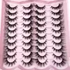 20pairs 5D Fluffy Eyelashes D Curl Lashes Thick Cat Eye Lashes Soft Wispy 8D Volume Fake Eyelash Extension Makeup