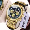 POEDAGAR Business Men's Wristwatch Waterproof Luminous Date Chronograph Luxury Man Watch Quartz Stainless Steel Watches For Men