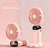 Portable Handheld Mini Fan Foldable Neck Hanging Fans 5 Speed USB Rechargeable Fan with Phone Stand and Display Screen 1800mAh