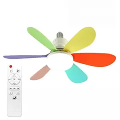 LED Socket Fan Light with Remote Small Ceiling Fan with Light, Cordless Light Socket Fan for Kitchen Bedroom Small Room