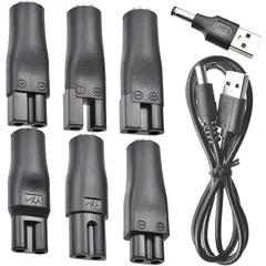 LISI 8 PCS Power Cord 5V Replacement Charger USB Adapter Suitable for All Kinds Hair Clippers, Beard Trimmers, Shavers