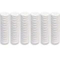 6pcs Universal String Wound Sediment Water Filter Cartridges for Most 10-Inch RO Unit 5 Micron – 10" x 2.5"