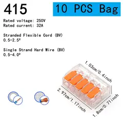 10-75 Pcs Orange Universal Type Quick Plug-in Terminals,Electrical Equipment Connectors,Wire Connector Terminals,250V/32A