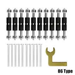 10 Pcs Wall Switch Socket Cassette Repairer Adjustable Cassette Screws Support Rod with Wrench Electrical Accessories