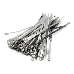 10/20pcs Stainless Steel Metal Cable Ties Tie Zip Wrap Exhaust Heat Straps Induction Pipe 4.6mm Width 100-700mm 304 Material