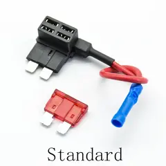 2Pcs  Car Fuse Holder  12V Micro/Mini/Standard Size Add-a-circuit Piggy Back Fuse TAP Adapter with 10A  ATM Blade Fuse