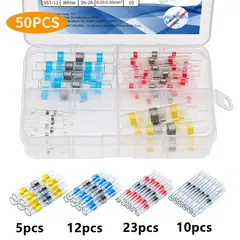 50-1000pcs Heat Shrink Solder Seal Wire Connectors Kit Waterproof Butt Electrical Terminals Insulated Splice Marine Automotive