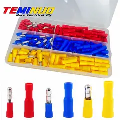 160/80/60pcs Bullet Butt Connectors, Fully Insulated PVC Quick Splice Electrical Crimp Terminal for Automotive, Boat, Industrial