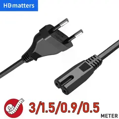 EU Power Cord European Power Cord EU Non-Polarized IEC-320-C7 to CEE 7/16 AC Power Cable for DJI Mavic Air 2/2S PS4 PS5 Xbox TV