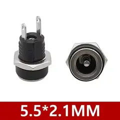 10/50PCS 5/10Pcs DC Power Supply Jack Socket Female Panel Mount Connector 5.5 2.1mm Plug Adapter 5.5x2.1 DC-022B