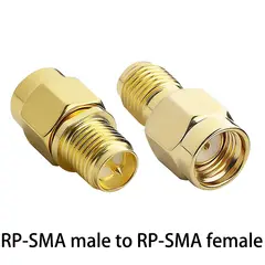 1PC SMA to RP SMA Adapter RF Coaxial Connector SMA Male to RP-SMA Female Converter Gold Plated Copper Brass