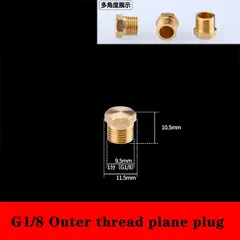 G1"1/4"1/8"3/8"1/2"3/4"G2" BSP Female Threaded Brass Pipe Hex Head Brass Stopper End Cap Plug Plumbing Fitting Connector Adapter