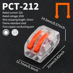 10PCS Lever Wire Quick Connectors 2 3 4 5 Ports Mini Fast Universal Compact Conductor Wiring Push in Terminal Block 2-8 Pin