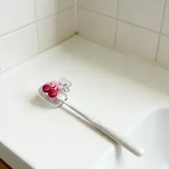 Cute Cherry Design Toothbrush Holder, Cherry Pattern, Protects Toothbrush Head, Features Dual Holes for Drainage and Ventilation