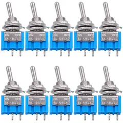 10pcs DPDT Mini Toggle Switch 2pin 2 Position ON/Off Miniature Toggle Switch 6A 125V Toggle Switch