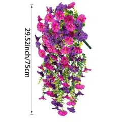 1/2Pc 75cm Artificial Flowers Wall Hanging Faux Violet Plants Hanging Fake Flower Vines for Home Decor Garden Wedding Decoration
