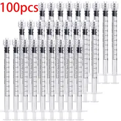 100Pcs/50Pcs/1Pc Laboratory Industrial 1ml Luer Lock Syringe, Suitable for Samplers, Glue Dispensers in Laboratories, DIY Industrial Use, Non-Sterile, Non-Medical