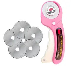 45mm Pink Patchwork Rotary Cutter - Color Sewing Clip - Color Sewing Pen, suitable for DIY crafts, fabrics, leather and quilting