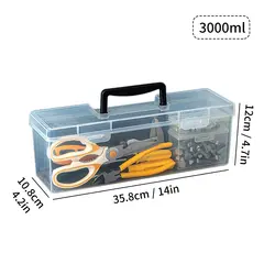 Transparent Handheld Toolbox Portable Large Capacity Thickened Plastic Hardware Tool Storage Box With Handle Tool Organizer Box