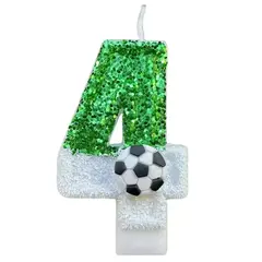 New 0-9 Number Birthday Candles original two color gradual change Football style birthday cake digital party candle decoration