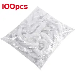 Hair Dye Disposable Shower Caps 100pcs/set Plastic Waterproof Headgear Pink Spa Salon Hotel Women Elastic hair Cap Bathroom