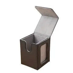 PU Window Collection Box Magnetic Closure Stain-resistant Trading Card Storage Box Moisture-proof with Lid Card Deck Box