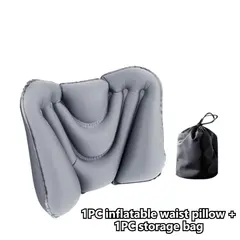 1 Inflatable Waist Cushion, Travel Waist Support, Portable Inflatable Waist Cushion, Travel Pillow, Complimentary Storage Bag