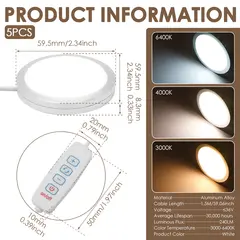 For Bambu Lab LED Lamp Kit 001 White/Cold/Warm White DC 5V 3W RGB For Bambu Lab 3D Printer Parts Official Bambu Lab Accessories