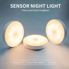 3pcs Motion Sensor Night Lights in Warm White/Cold White - Adjustable Brightness, Automatic On/Off, Ideal for Bedside, Stairs, U