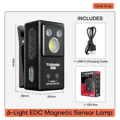 Clip Light 270LM USB C Rechargeable Pocket Flashlight Mini Spotlight/Floodlight Portable EDC RGB Torch with Magnet
