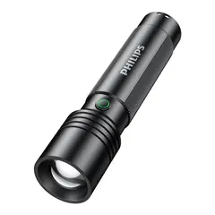 Philips Aluminum alloy Super Bright Rechargeable Flashlight - Long Range Zoom, Portable for Outdoor & Home Use  Defensa Personal